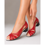 Sandale casual din piele naturala toc 3 cm - NA227RPL